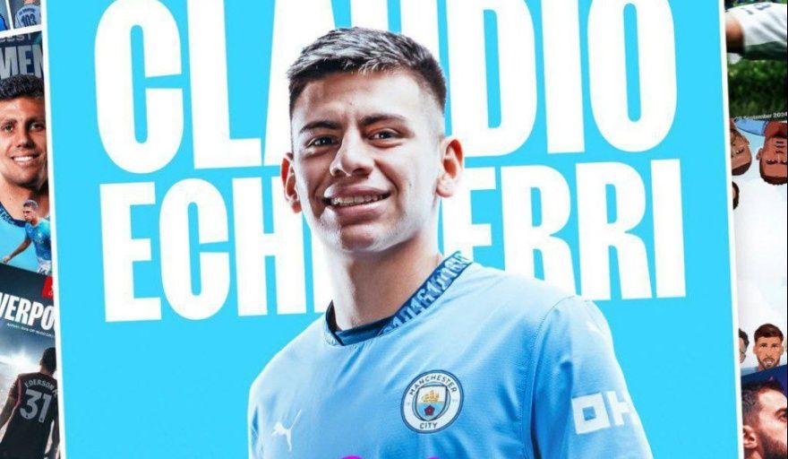 Echeverri fue presentado en Manchester City: -Ya tengo muchas ganas de jugar y estar adentro de la cancha-