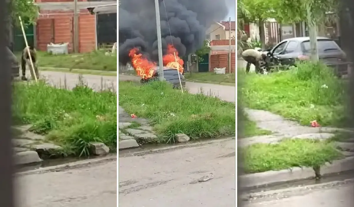 Alerta en Tolosa: Desarman y prenden fuego autos