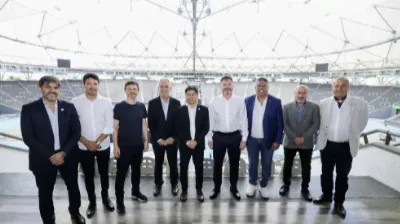 Kicillof recorrió los avances de obra en el Estadio Único de La Plata